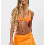 Shop Frankies Bikinis Frankies Bikinis Eden Plissé Halter Bikini Top Bikini Top for women – premium loungewear and festival fashion at Spoiled Brat