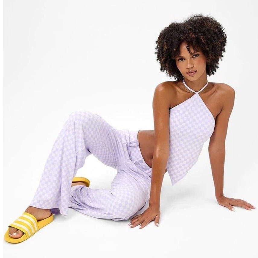 Frankies Bikinis Hennie Checkered Halter Bikini Top Spoiled Brat