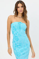 Shop Frankies Bikinis Frankies Bikinis Hope Strapless Terry Dress in Blue Isle online at Spoiled Brat