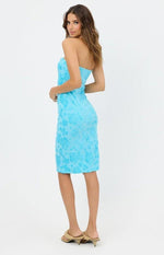 Shop Frankies Bikinis Frankies Bikinis Hope Strapless Terry Dress in Blue Isle online at Spoiled Brat