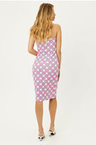 Frankies Bikinis Hope Strapless Terry Dress in Pink Daisy Midi Dress by Frankies Bikinis as seen on celebrities