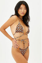 Frankies Bikinis Kailyn Floral String Bikini Bottom in Brown Buttercup Bikini Bottoms by Frankies Bikinis as seen on celebrities