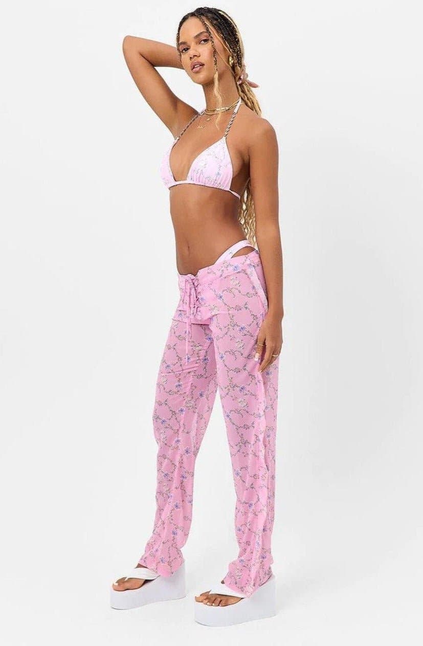 Shop Frankies Bikinis Frankies Bikinis Molly Lace Up Chiffon Pants online at Spoiled Brat