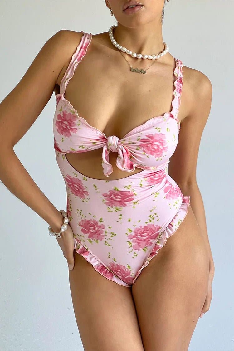 Shop Frankies Bikinis Frankies Bikinis x SYDNEY SWEENEY Lucia Ruffle One Piece Swimsuit Swimsuit for women – premium loungewear and festival fashion at Spoiled Brat