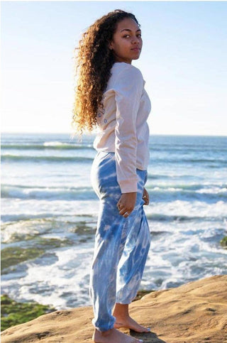 Shop Ivory Ella Mazarine Swirl Tie Dye Relaxed Jogger Bottoms - Premium Jogging Pants from Ivory Ella Online now at Spoiled Brat 