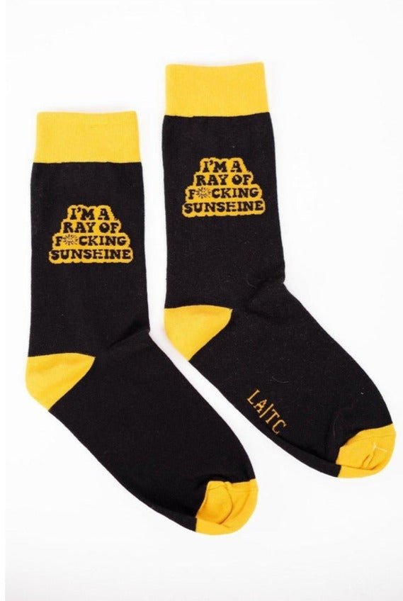 Shop LA Trading Company LATC Ray of Sunshine Slogan Socks online at Spoiled Brat