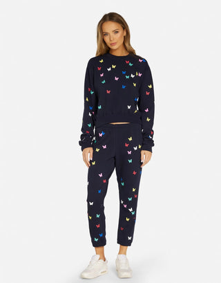 Shop Lauren Moshi Alana Mini Butterflies Sweatpants - Premium Sweatpants from Lauren Moshi Online now at Spoiled Brat 