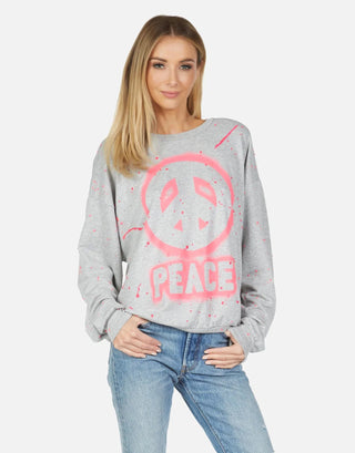 Shop Lauren Moshi Babbs Airbrush Peace Crew Oversized Pullover - Spoiled Brat  Online