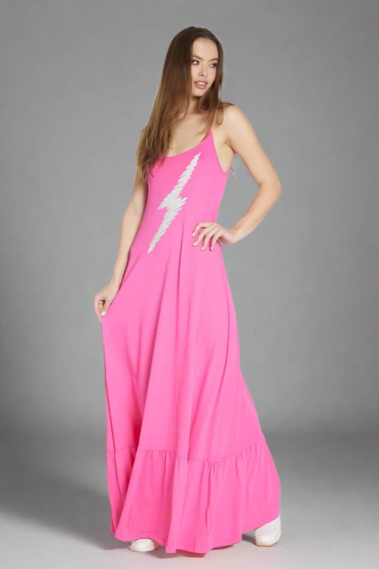 Shop Lauren Moshi Lauren Moshi Beatrix Scribble Lightning Maxi Dress Maxi Dress for women – premium loungewear and festival fashion at Spoiled Brat