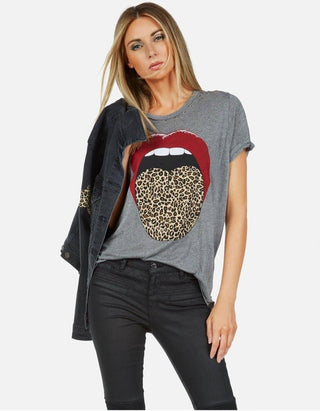 Shop Lauren Moshi Capri Rolling Stones Leopard Tongue T-Shirt - Spoiled Brat  Online