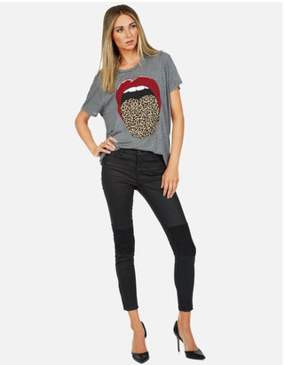Shop Lauren Moshi Capri Rolling Stones Leopard Tongue T-Shirt - Spoiled Brat  Online