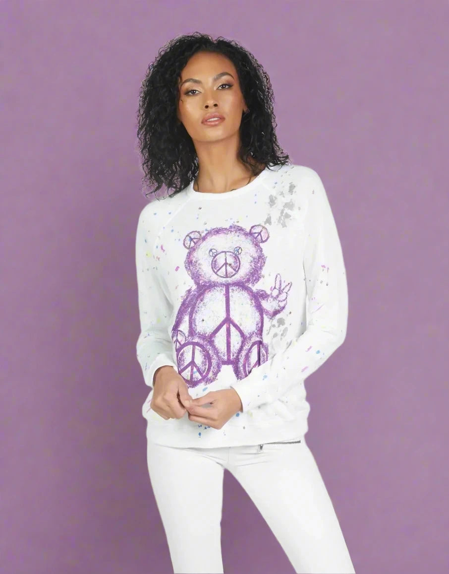 Shop Lauren Moshi Lauren Moshi Darby Peace Teddy Pullover online at Spoiled Brat