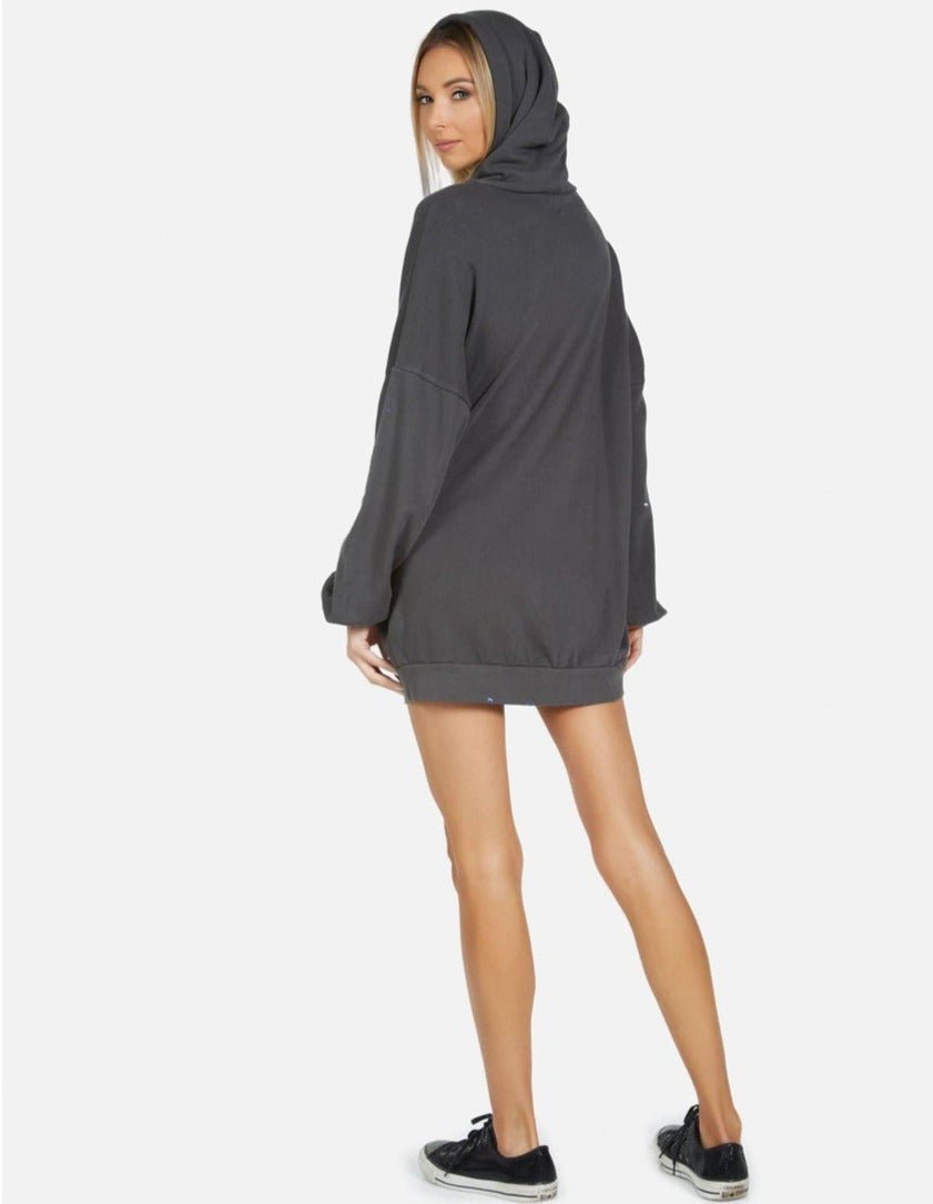 Shop Lauren Moshi Lauren Moshi Desiree Brush Peace Hoodie Dress Hooded Sweatshirt for women – premium loungewear and festival fashion at Spoiled Brat