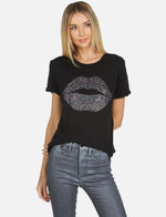 Shop Lauren Moshi Lauren Moshi Edda Crystal Sprinkle Lip T-Shirt online at Spoiled Brat