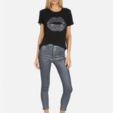 Shop Lauren Moshi Lauren Moshi Edda Crystal Sprinkle Lip T-Shirt T-Shirt for women – premium loungewear and festival fashion at Spoiled Brat