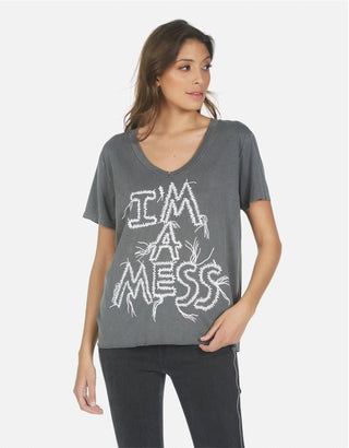 Shop Lauren Moshi Elara I'm A Mess T-Shirt as seen on Cara Delevingne - Premium T-Shirt from Lauren Moshi Online now at Spoiled Brat 