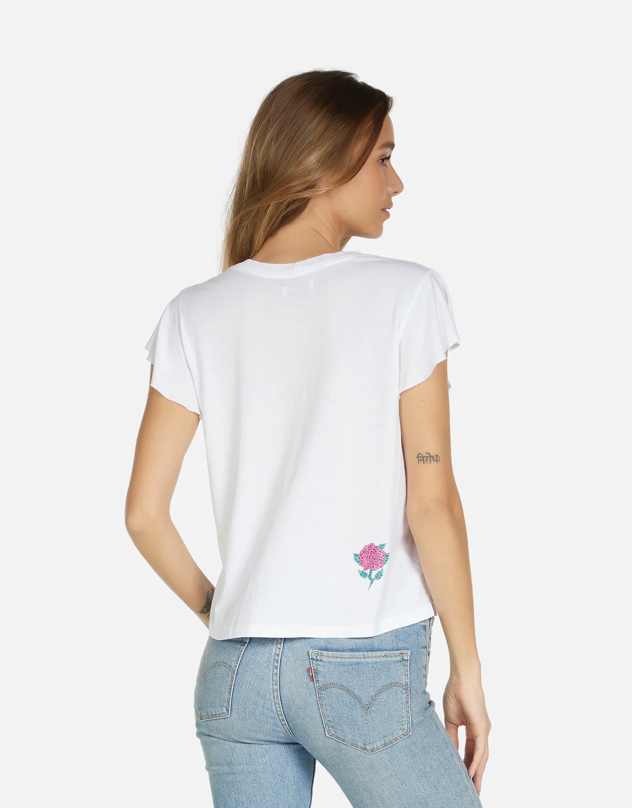 Shop Lauren Moshi Lauren Moshi Estee Crystal Roses T-Shirt online at Spoiled Brat