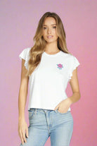 Lauren Moshi Estee Crystal Roses T-Shirt T-Shirt by Lauren Moshi as seen on celebrities