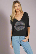 Lauren Moshi Eva Sprinkle Lip T-Shirt T-Shirt by Lauren Moshi as seen on celebrities