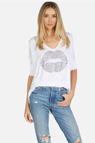 Lauren Moshi Eva Sprinkle Lip T-Shirt T-Shirt by Lauren Moshi as seen on celebrities