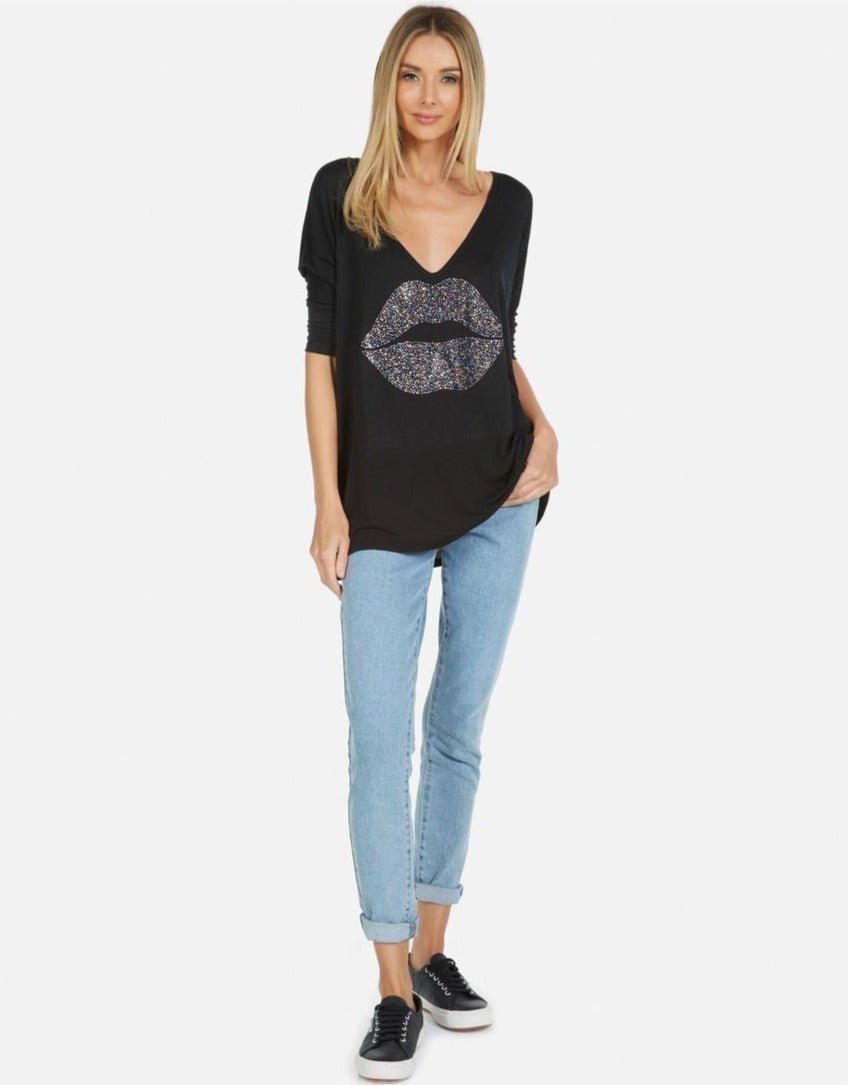 Lauren Moshi Eva Sprinkle Lip T-Shirt - Spoiled Brat