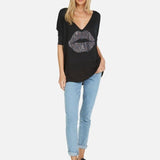 Shop Lauren Moshi Lauren Moshi Eva Sprinkle Lip T-Shirt T-Shirt for women – premium loungewear and festival fashion at Spoiled Brat