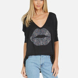 Shop Lauren Moshi Lauren Moshi Eva Sprinkle Lip T-Shirt T-Shirt for women – premium loungewear and festival fashion at Spoiled Brat