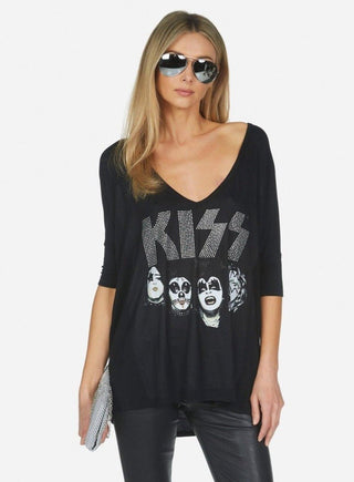 Shop Lauren Moshi Eva x Kiss Oversized T-Shirt - Premium T-Shirt from Lauren Moshi Online now at Spoiled Brat 