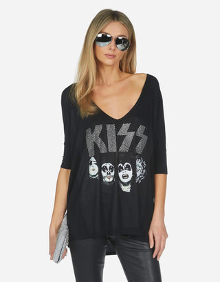 Shop Lauren Moshi Eva x Kiss Oversized T-Shirt - Premium T-Shirt from Lauren Moshi Online now at Spoiled Brat 