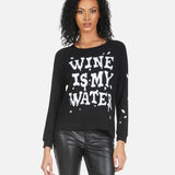 Shop Lauren Moshi Lauren Moshi Everly Wine is My Water Pullover Pullover for women – premium loungewear and festival fashion at Spoiled Brat