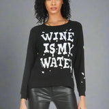Shop Lauren Moshi Lauren Moshi Everly Wine is My Water Pullover Pullover for women – premium loungewear and festival fashion at Spoiled Brat