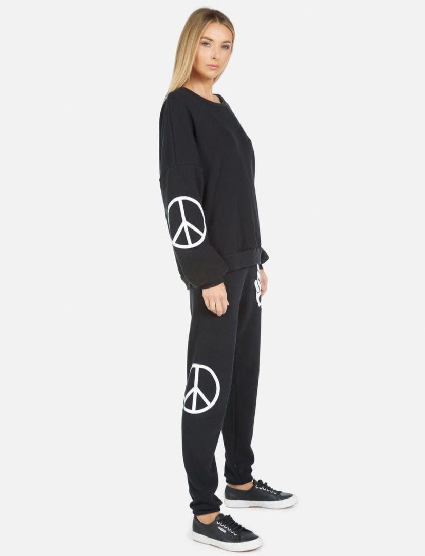 Lauren Moshi Gia Skull Peace Hand Jogger Pants - Spoiled Brat
