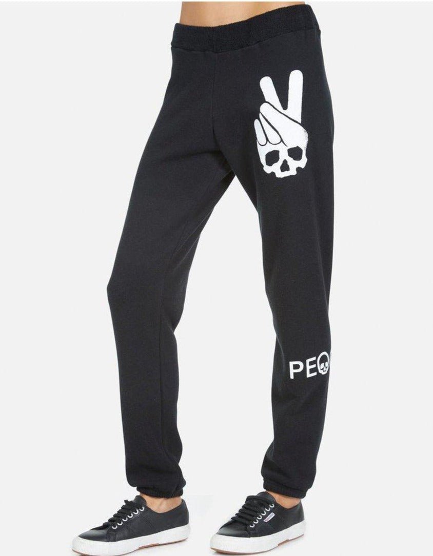 Lauren Moshi Gia Skull Peace Hand Jogger Pants - Spoiled Brat