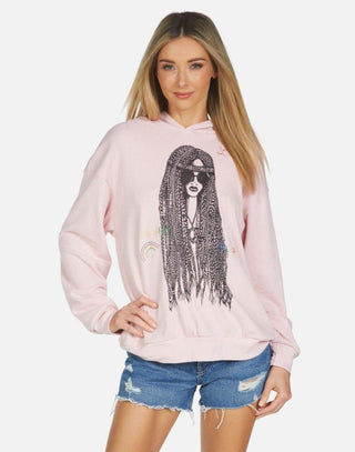 Shop Lauren Moshi Harmony Hippie Girl Hooded Sweater - Premium Sweatshirt from Lauren Moshi Online now at Spoiled Brat 