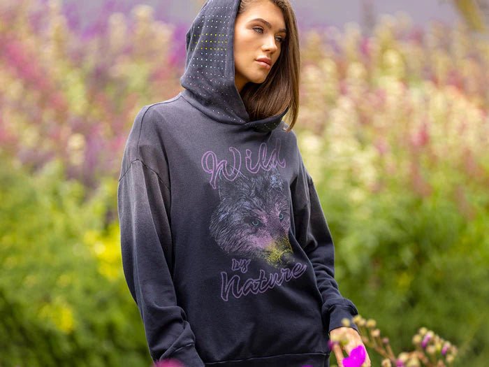 Shop Lauren Moshi Lauren Moshi Harmony Wild Wolf Hooded Sweatshirt online at Spoiled Brat