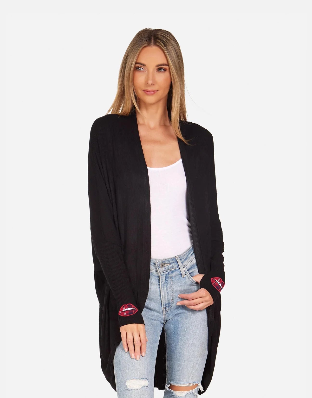 Plaid wrap shop cardigan