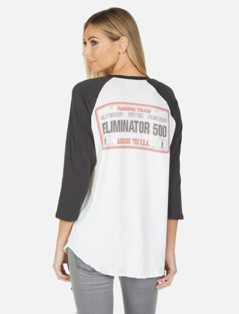 Lauren Moshi Kenya ZZ Top Eliminator Baseball Tee Baseball T-Shirt by Lauren Moshi as seen on celebrities