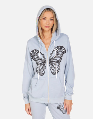 Shop Lauren Moshi Koa Butterfly Hamsa Zip up Hoodie - Spoiled Brat  Online