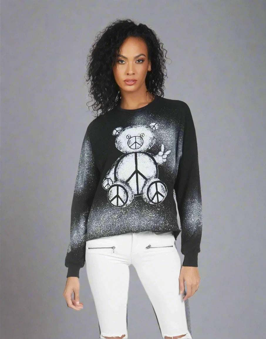 Shop Lauren Moshi Lauren Moshi Lee Peace Teddy Crew Sweater online at Spoiled Brat