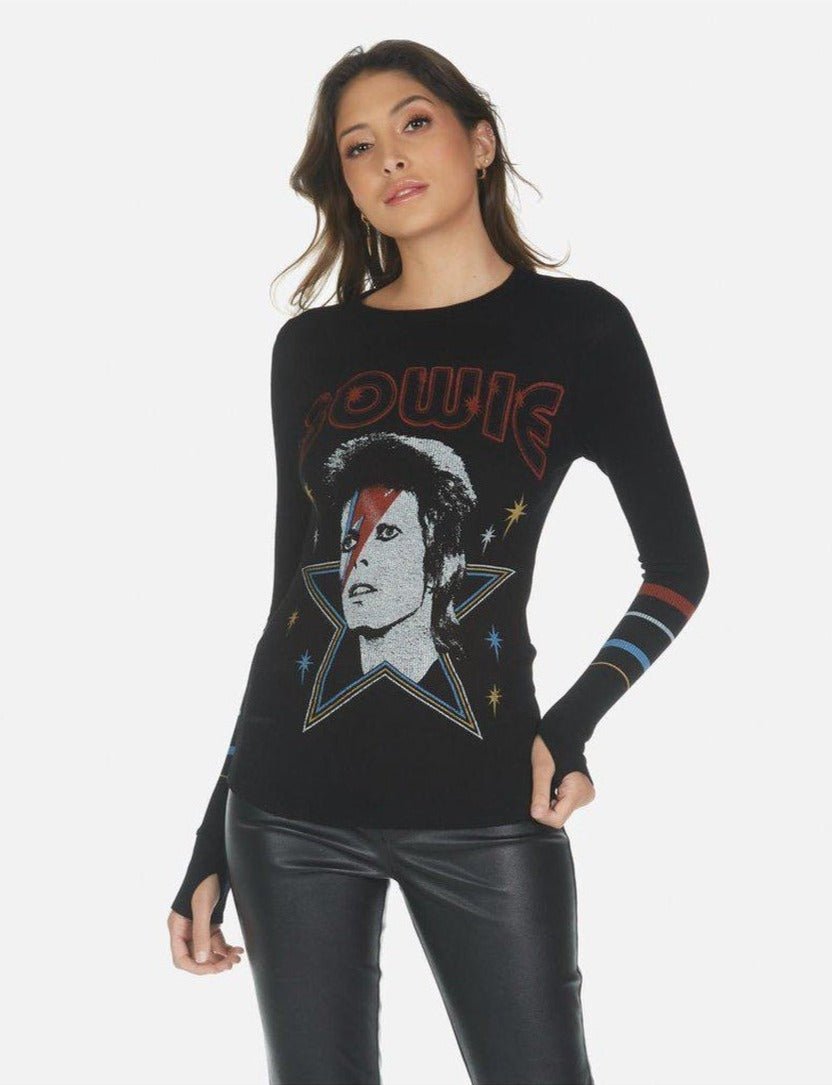 Shop Lauren Moshi Lauren Moshi McKinley Bowie 1973 Tour Top Long Sleeved Top for women – premium loungewear and festival fashion at Spoiled Brat