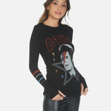 Shop Lauren Moshi Lauren Moshi McKinley Bowie 1973 Tour Top Long Sleeved Top for women – premium loungewear and festival fashion at Spoiled Brat