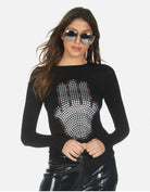 Lauren Moshi McKinley Hamsa Elements Long Sleeve Top - Spoiled Brat
