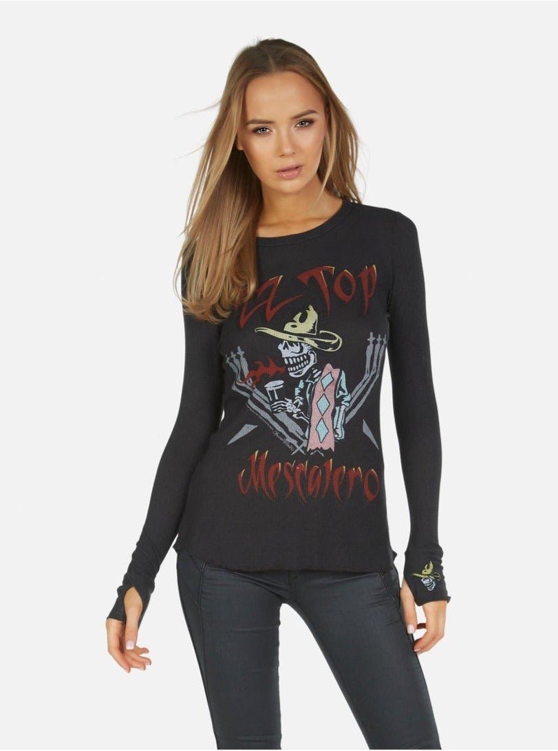 Shop Lauren Moshi Lauren Moshi McKinley McKinley ZZ Top Thermal Top as seen on Avril Lavigne online at Spoiled Brat