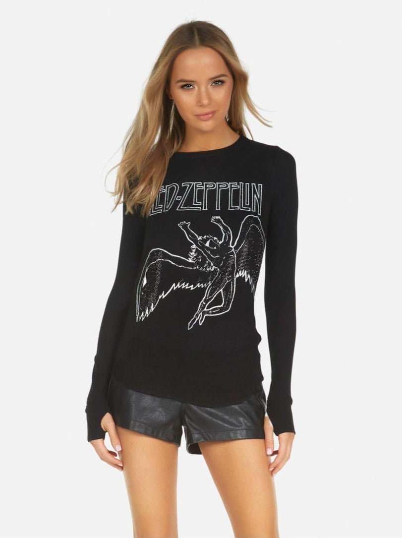 Shop Lauren Moshi Lauren Moshi McKinley X Led Zeppelin Outline Thermal Top online at Spoiled Brat