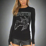 Shop Lauren Moshi Lauren Moshi McKinley X Led Zeppelin Outline Thermal Top Long Sleeved Top for women – premium loungewear and festival fashion at Spoiled Brat