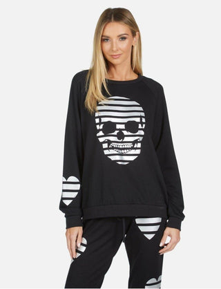 Shop Lauren Moshi Noleta Stripe Skull Sweater - Premium Pullover from Lauren Moshi Online now at Spoiled Brat 