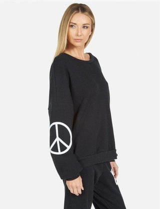 Shop Lauren Moshi Sierra Skull Peace Hand Sweatshirt - Premium Sweater from Lauren Moshi Online now at Spoiled Brat 