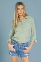 Lauren Moshi Sloane Sloane Hippie Girl Denim Shirt Denim Shirt by Lauren Moshi as seen on celebrities