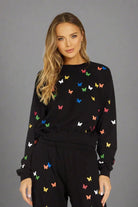 Lauren Moshi Spalding Mini Butterflies Crop Sweater - Spoiled Brat