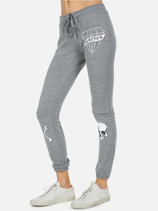 Shop Lauren Moshi Uri Bone Diamond Joggers - Premium Jogging Pants from Lauren Moshi Online now at Spoiled Brat 